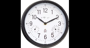 NeXtime Jasmine – Weerstation Wandklok – 23.5 cm – Metaal – Wit – Weerbestendig