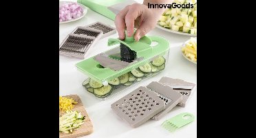 InnovaGoods - 7-in-1 groentesnijder, rasp en mandoline met recepten en accessoires - Keuken Accessoires - Anti-slip Voet