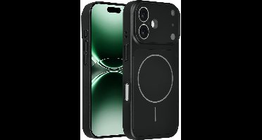 AG Matte Glass iPhone 16 Backcover hoesje - Magsafe full protection cover - Zwart