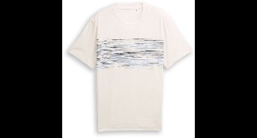 Tom Tailor - T-shirt met print - Maat L - Gardenia White