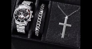 Horlogebox voor heren - geschenkdoos - cadeau set met horloge - armband - valentijn cadeautje voor hem