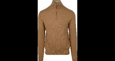 Steppin' Out Half-Zip Trui Cotton Cashmere Camel - Maat XXL - Heren - Pullovers