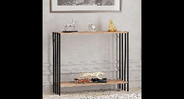 Skye Decor, Dressoir, Verona, Gemelamineerde spaanplaat, Zwart & Atlantisch grenen, 90 x 26 x 74 cm