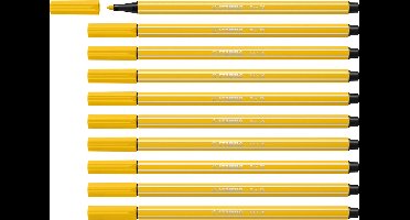 STABILO Pen 68 - Premium Viltstift - Geel - Doos 10 stuks