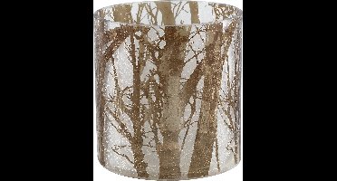 PTMD Finch windlicht kerst - Xmas Finch white gold glass tealight twigs M