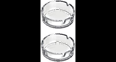 Asbak - 8x - transparant - 11 cm - glas - rond - binnen en buiten gebruik