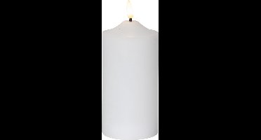 Star Trading kaarsvlam, zuilkaars, decoratie, wit, LED, timer, warm wit, 17 cm