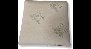 Zydante Hoofdkussen Linea Pura 60x40x12 cm - – Traagschuim Memory Foam – Comfort & Ondersteuning – Visco Soja De Luxe - Wit