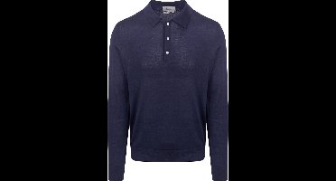 King Essentials The Robert Long Sleeve Poloshirt Merino Navy - Maat XL - Heren - Pullovers