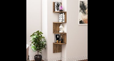 Skye Decor, Wandplank, Desaldo - Walnut, Gemelamineerde spaanplaat, Walnoot, 29,6 x 155,2 x 29,6 cm