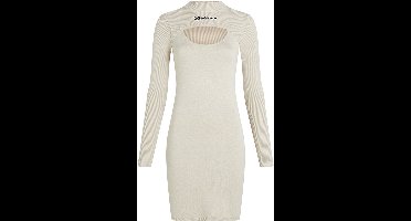 Karl Lagerfeld Jeans A4w13010 Lang Mouw Jurk Beige M Vrouw