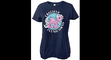 My Little Pony Dames-T-shirt 'I Believe In Unicorns' in meisjesachtige stijl