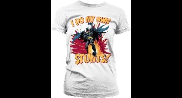 Batman I Do My Own Stunts Girly Tee dames-T-shirt White