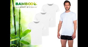 Bamboo - T-Shirt Heren - Ronde Hals - 3 Stuks - Wit - XXL - Bamboe Ondershirt Heren - Extra Lang - Anti Zweet T-shirt Heren
