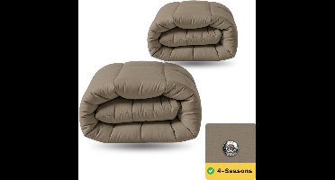 Zelesta Wonderbed Natural Taupe 240x200 - Dekbed zonder overtrek - 4 Seizoenen Dekbed - Wasbaar dekbed - Hoesloos dekbed - 2 in 1 Dekbed