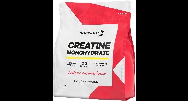 Body & Fit Creatine Monohydrate - Creatine Monohydraat - Supplement voor Spieropbouw/Prestaties - Strawberry Lemonade - 250 gram (50 doseringen)