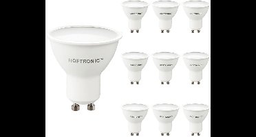 HOFTRONIC - Voordeelverpakking 10X LED GU10 Spots - 4,5 Watt 400lm - 4000K Neutraal wit - Vervangt 35 Watt - LED Reflector - GU10 LED lamp