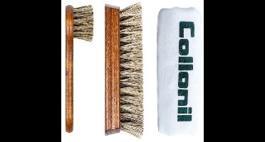 Collonil | Schoenpoets set voor leer | Inwrijfborstel | Uitwrijfborstel | Poetsdoek