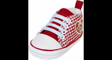 Playshoes sneakertjes geruit hartje rood