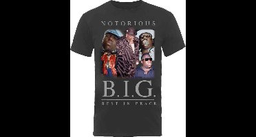 Biggie Smalls - Collage Heren Tshirt - S - Zwart