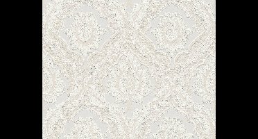 KLASSIEKE ORNAMENTEN BEHANG - Beige Wit Glitter - AS Creation Belle Epoque