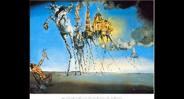 Kunstdruk Salvador Dali - La tentation de St, Antoine 80x60cm