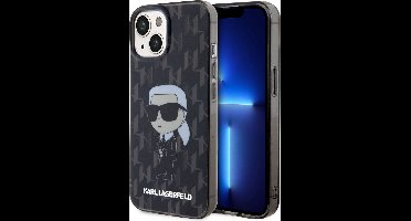 Karl Lagerfeld iPhone 15 Hardcase Backcover Ikonik Monogram – Zwart