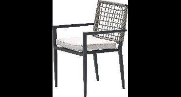 Garden Impressions Florance dining fauteuil - carbon black - rope taupe - desert sand