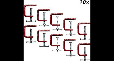 PIHER Lichte G Spanklemmen Set - Kleine Lijmklemmen - Stalen 16x6mm staaf - T-handgreep- 4,5 cm Klembereik - 10 Stuks