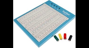 Velleman High-quality breadboard, soldeervrij, 2420 contacten, compatibel met Arduino, ABS, grijs