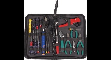 Velleman toolkit, voor de hobbyist, 18-delig, niet-magnetisch, met etui, zwart
