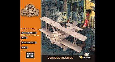 Eureka 3D Puzzel Gepetto's Houten dubbeldekkersvliegtuig - Multiplex