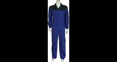 Overall 100% katoen 2-kleurig korenblauw-navy maat 57