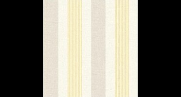Dutch Wallcoverings vliesbehang streep - ivoor/mosterd/grijs
