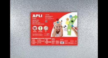 Apli Kids EVA Foam vellen 60 x 40 cm Glitter metallic zilver - 3 vel