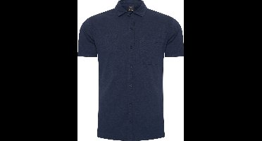 Mario Russo Korte Mouwen Overhemd - Overhemd heren - Polo Shirt Heren - t shirt heren - M - Navy