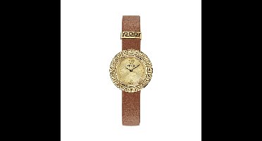 Versace La Greca VE8C00124 Horloge - Leer - Bruin - Ø 28 mm