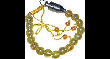 Armband kralen geel voorzien van een knipperlicht - Kinderen