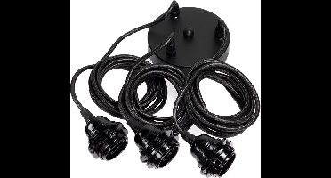 Fitting Lamps Ceiling - Black - 3 Fittings