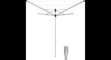 Brabantia Lift-O-Matic Droogmolen - 40 m - met Metalen Grondanker - Metallic Grey