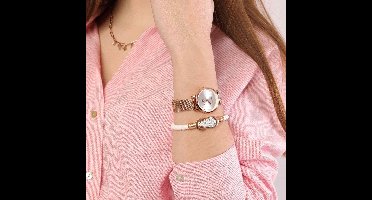 Q&Q horloge rose met mesh band QA21J011Y