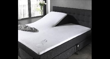 Sleeptime Waterdichte Molton/Incontinentie Splittopper Hoeslaken - 100% Katoen - 180x220 - Wit