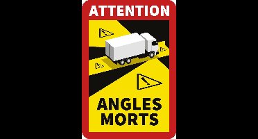 Angles Morts - Dode hoek - set van 5 magneetstickers - Vrachtwagen / Truck Frankrijk