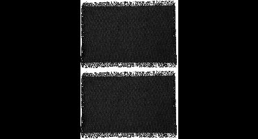 Secret de Gourmet placemats Kenya - 4x - zwart - 45 x 30 cm - katoen - met franjes
