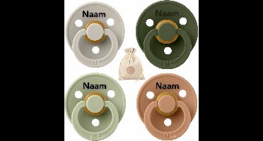 BIBS fopspenen met naam - T2 -Sand, Huntergreen, Sage, Desert Sand - 6-18 maanden - spenen - speen - fopspeen - BolleToet speenzakje