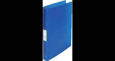 Q-CONNECT ringmap, PP, 4 ringen, 25 mm, transparant blauw