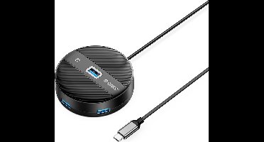 Orico Desktop 4-Port USB Hub - USB-C naar USB-A - 180cm aansluitkabel - Zwart - 5Gbps
