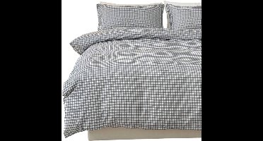 3-Delige Dekbedovertrekset: Tijdloos Geruit Patroon van Polyester - 220x240cm