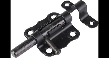 Starx Grendel 40 mm - Zwart - Staal Verzinkt - Met Ronde Schoot en Sluitlus - Geschikt voor Hangslot - Deurgrendel voor Binnen- en Buitendeuren - Afmeting 40 mm - Gewicht 50 Gram
