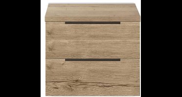 Seville Badmeubelset 60 cm - Wastafelblad Natuur Eiken Edge Greep